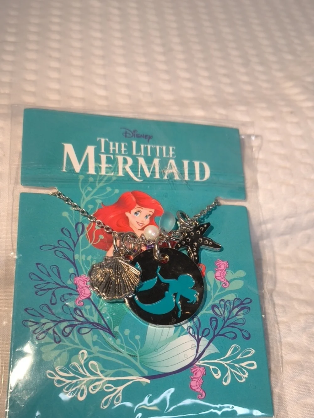 Disney The Little Mermaid Ariel Pendant Necklace - Teal & Silver
